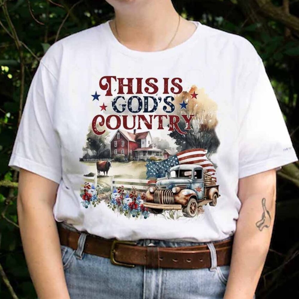 This is God's Country T-Shirt, Farm Lover TShirt, Patriotic Shirt
